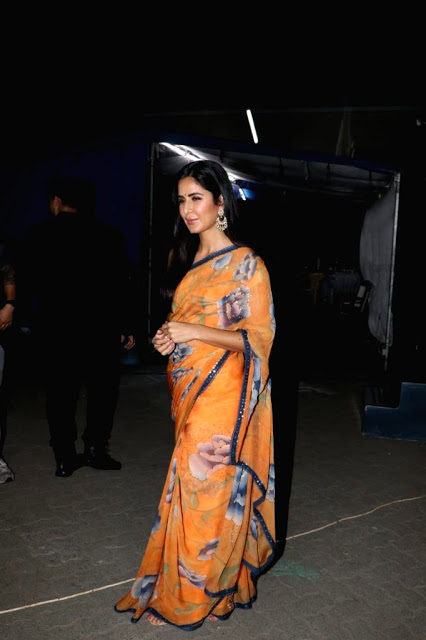 Bollywood Actress Katrina Kaif Stills in Orange Saree 8